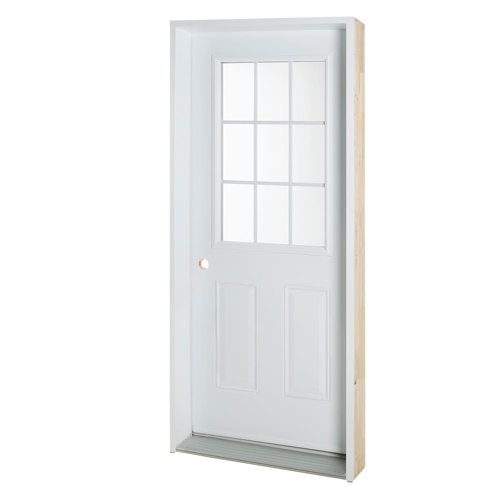 B06 Right Steel Entry Door 34 in White