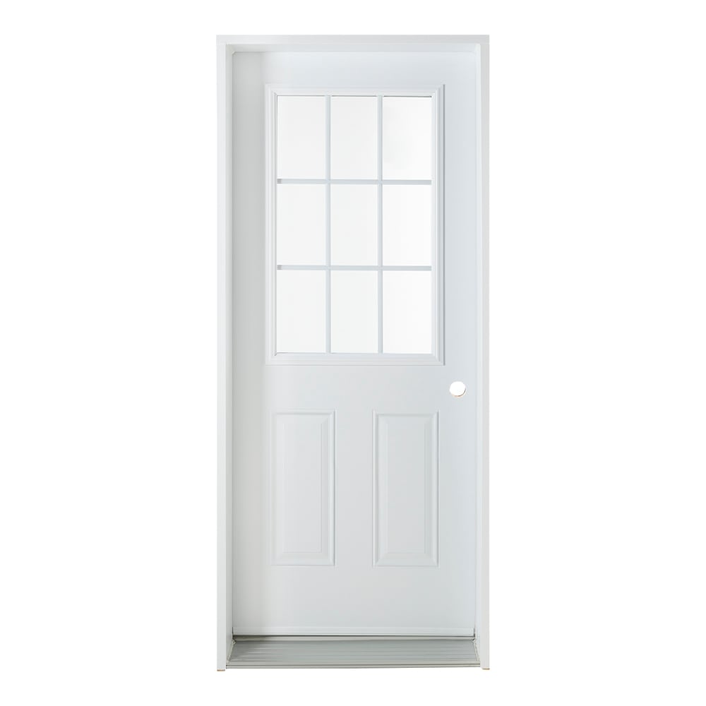 B06 Left Steel Entry Door 34 in White