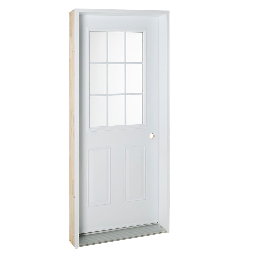 B06 Left Steel Entry Door 34&nbsp;in White