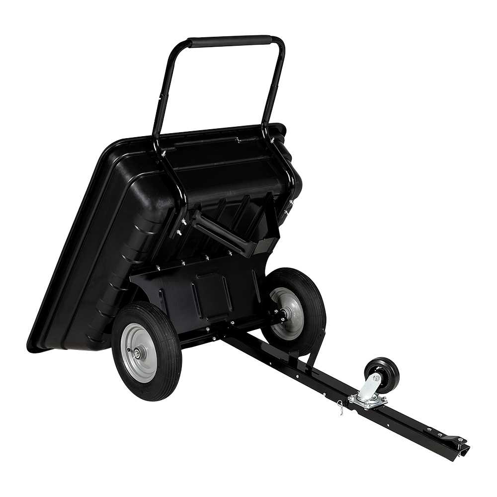 Remorque basculante pour vtt et tracteur à pelouse noir NEKTRA