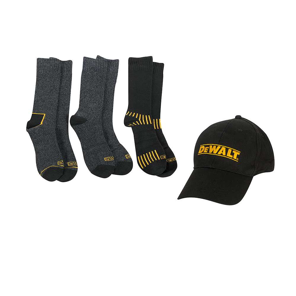 Chaussettes de travail et casquette Dewalt grand Pqt/3
