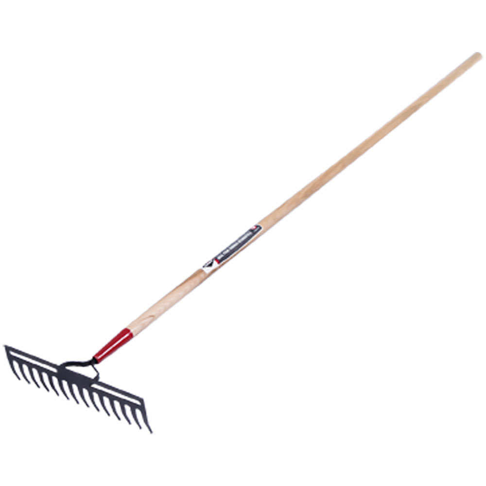 GARANT 14-Tine Steel Level Rake with Wooden Handle