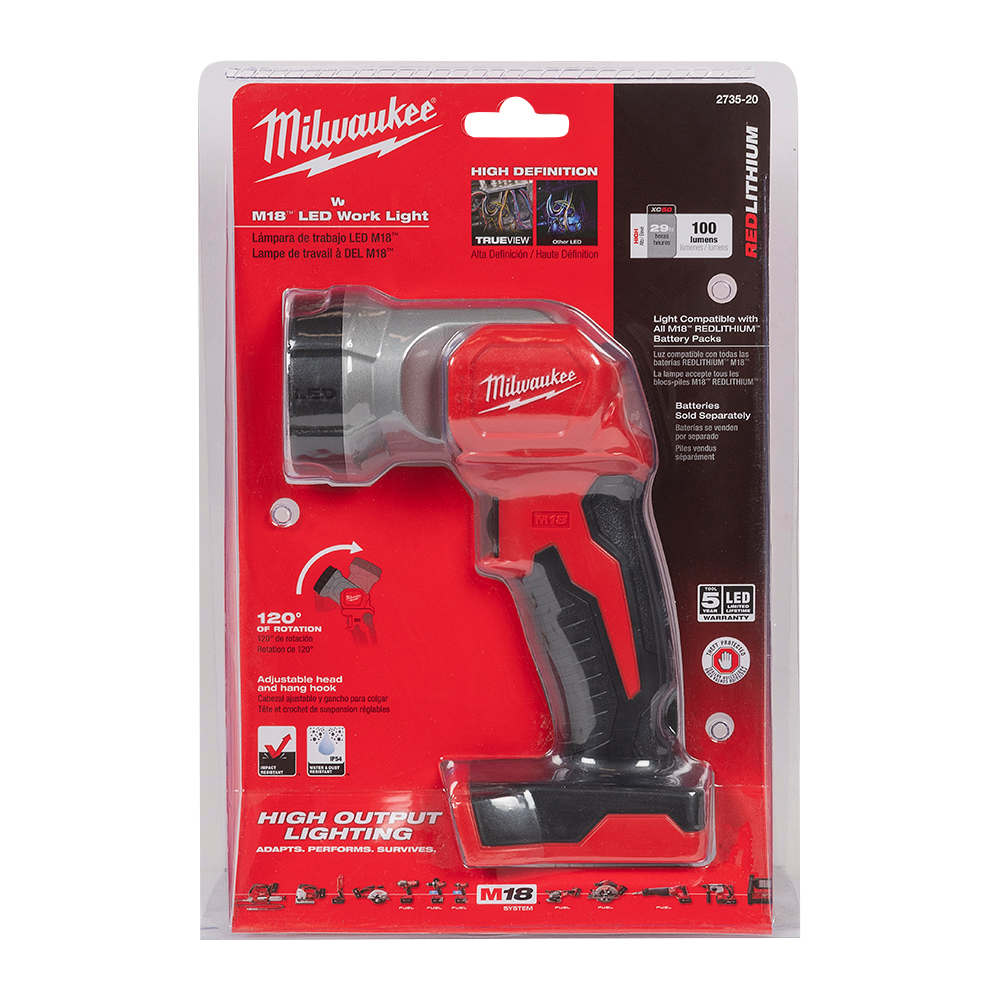 Lampe de travail à DEL 18 V outil seul MILWAUKEE