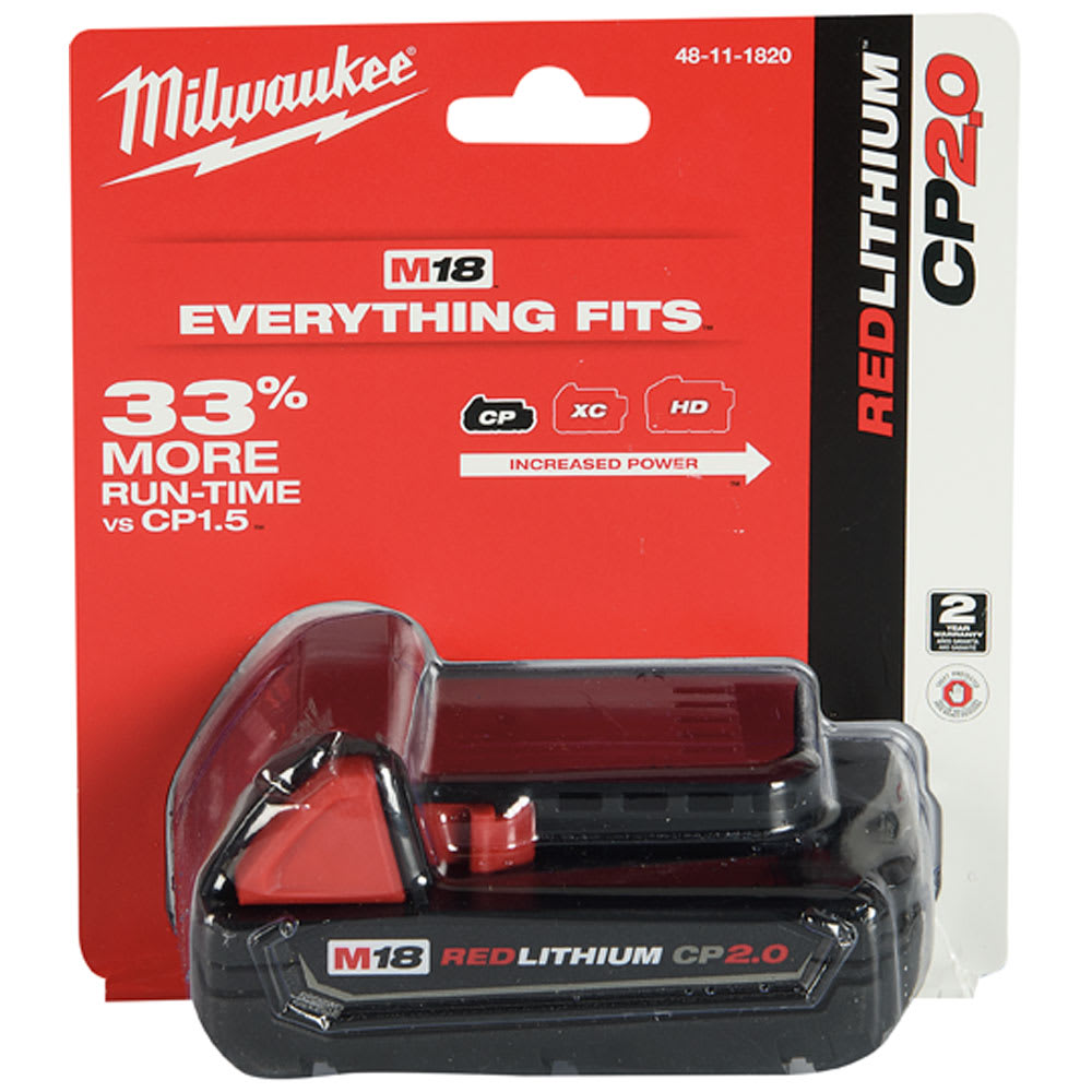 MILWAUKEE Battery REDLITHIUM M18, 18&nbsp;V 2.0 Ah