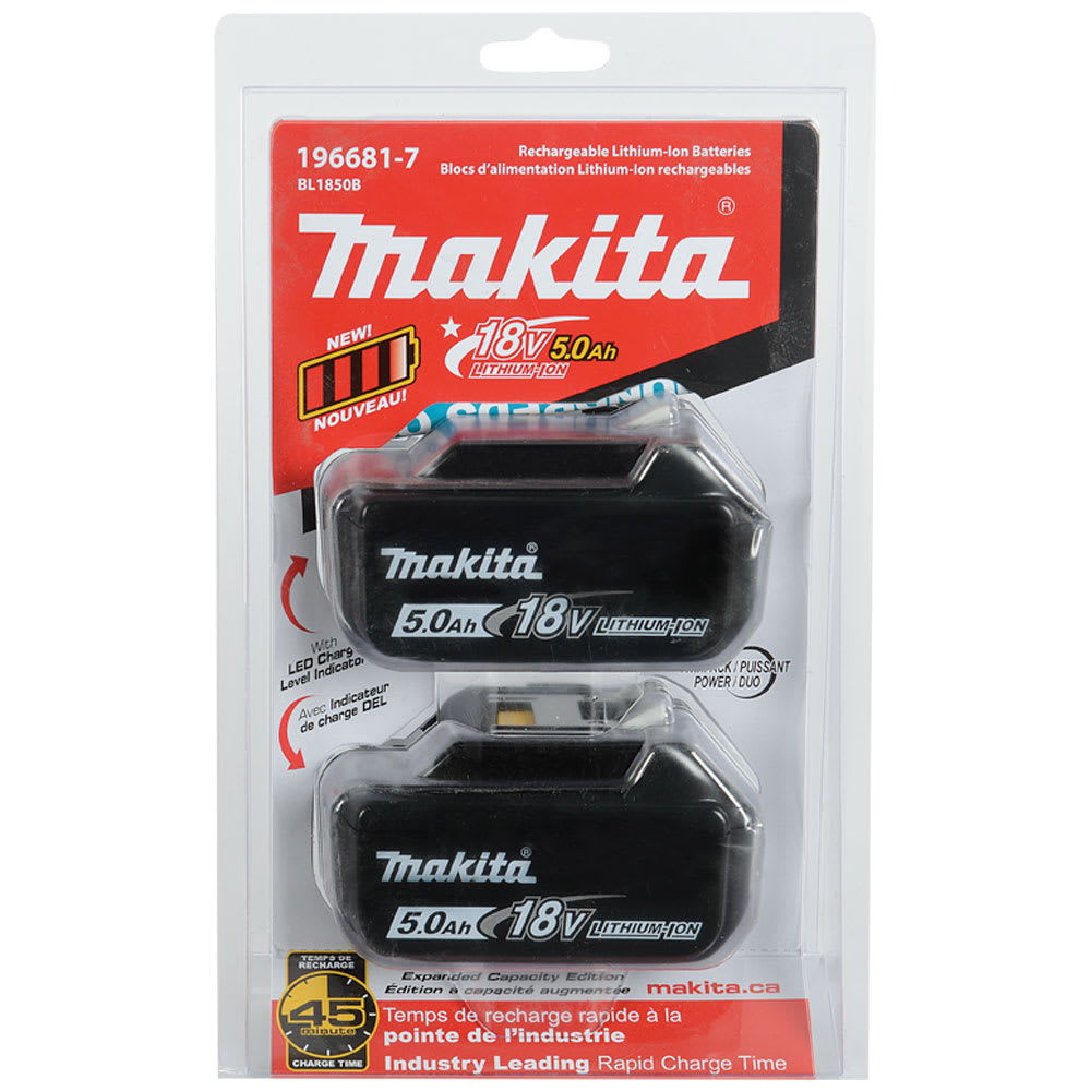 Batteries 18 V lithium-ion 5,0 Ah Pqt/2 MAKITA