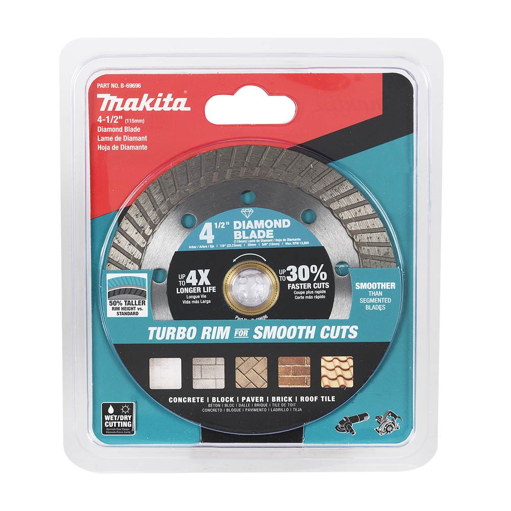 MAKITA Grinder Diamond Blade 4&nbsp;1/2&nbsp;in. Turbo Rim