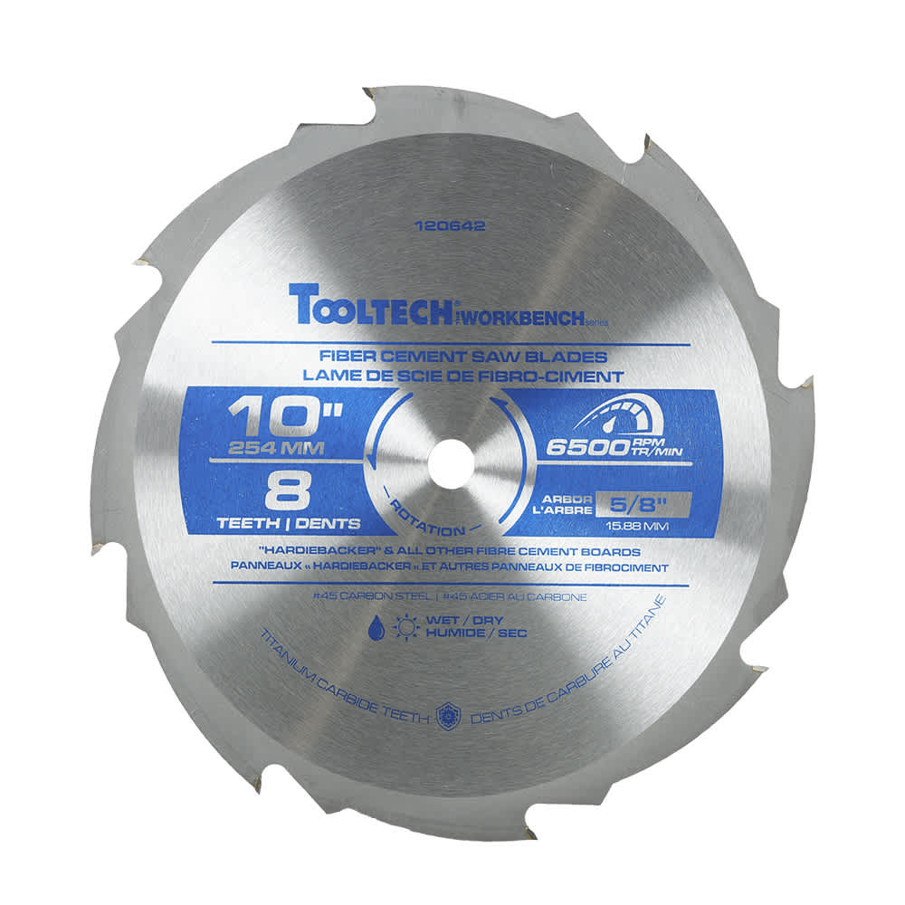 Lame de scie circulaire pour fibrociment 10&nbsp;po 8&nbsp;dents