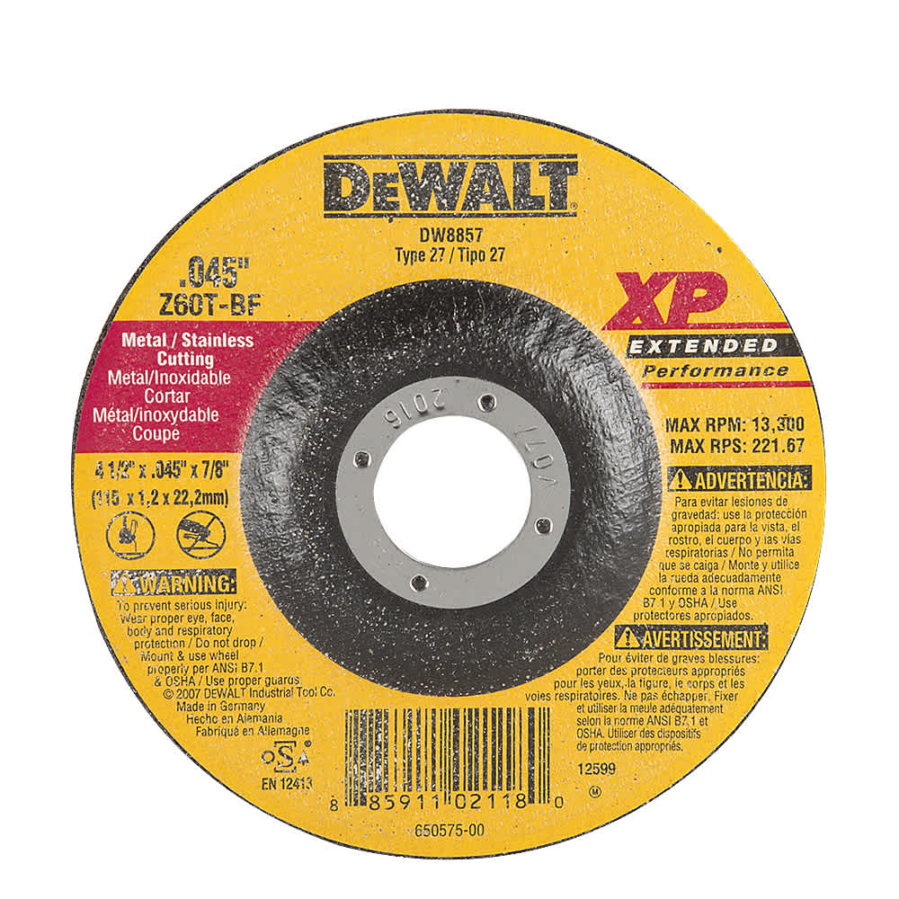 Disque de coupe pour rectifieuse XP 4 1/2 po DEWALT