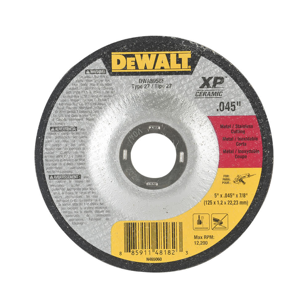 Disque de coupe pour rectifieuse XP 5 po DEWALT