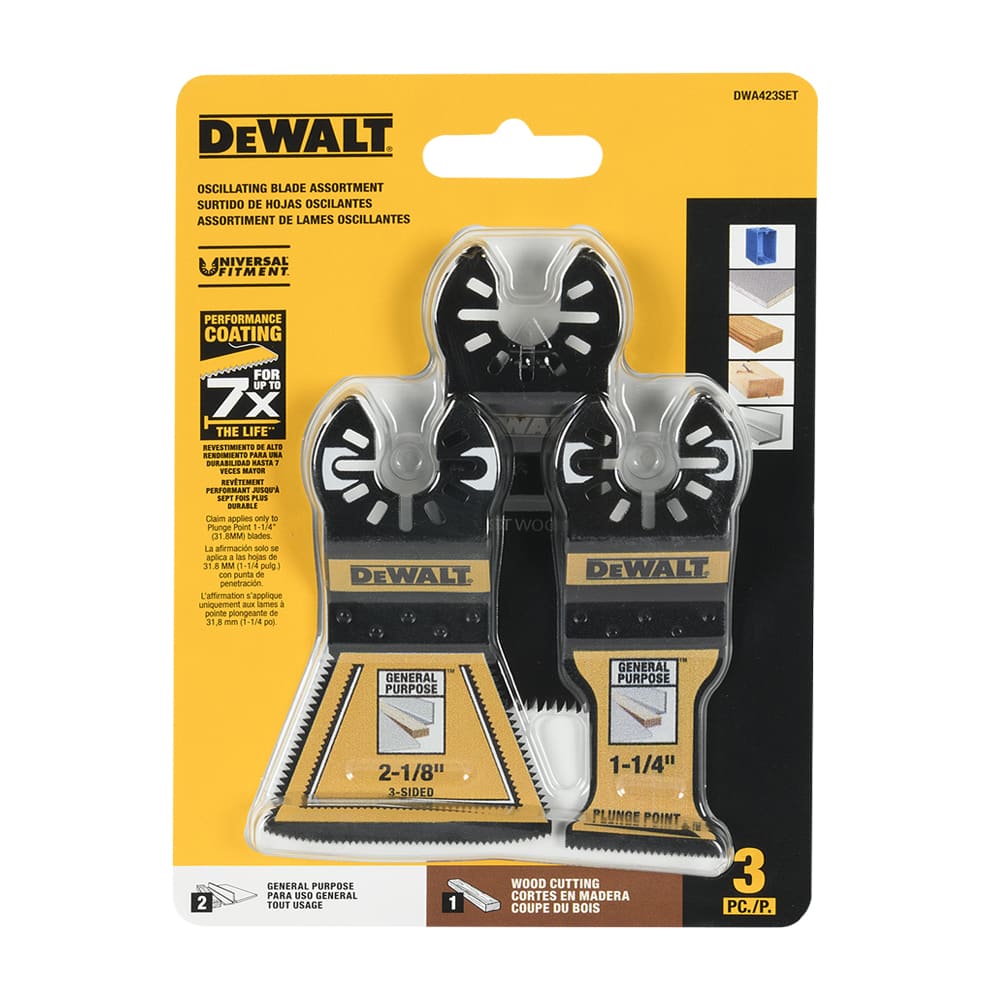 Lames de coupe en plongée pour outil oscillant Ens/3 DEWALT