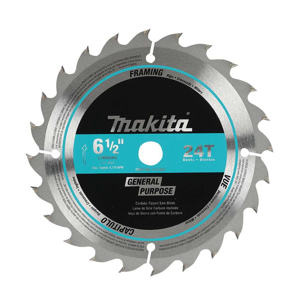 Lame de scie circulaire pour charpente 6&nbsp;1/2&nbsp;po 24&nbsp;dents MAKITA