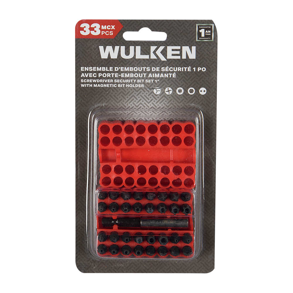 Ensemble de 33 embouts de sécurité 1 po WULKEN
