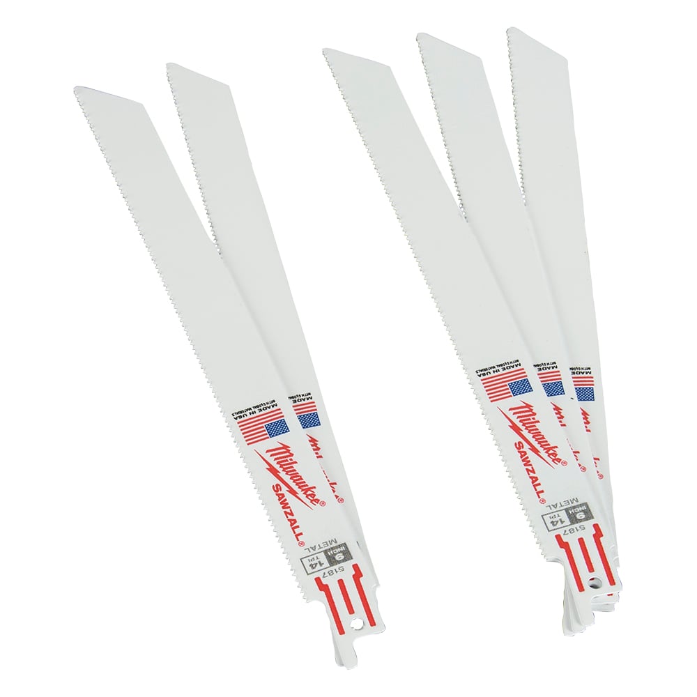 Lames de scie alternative 9 po / 14 dents pour le métal Pqt/5 MILWAUKEE