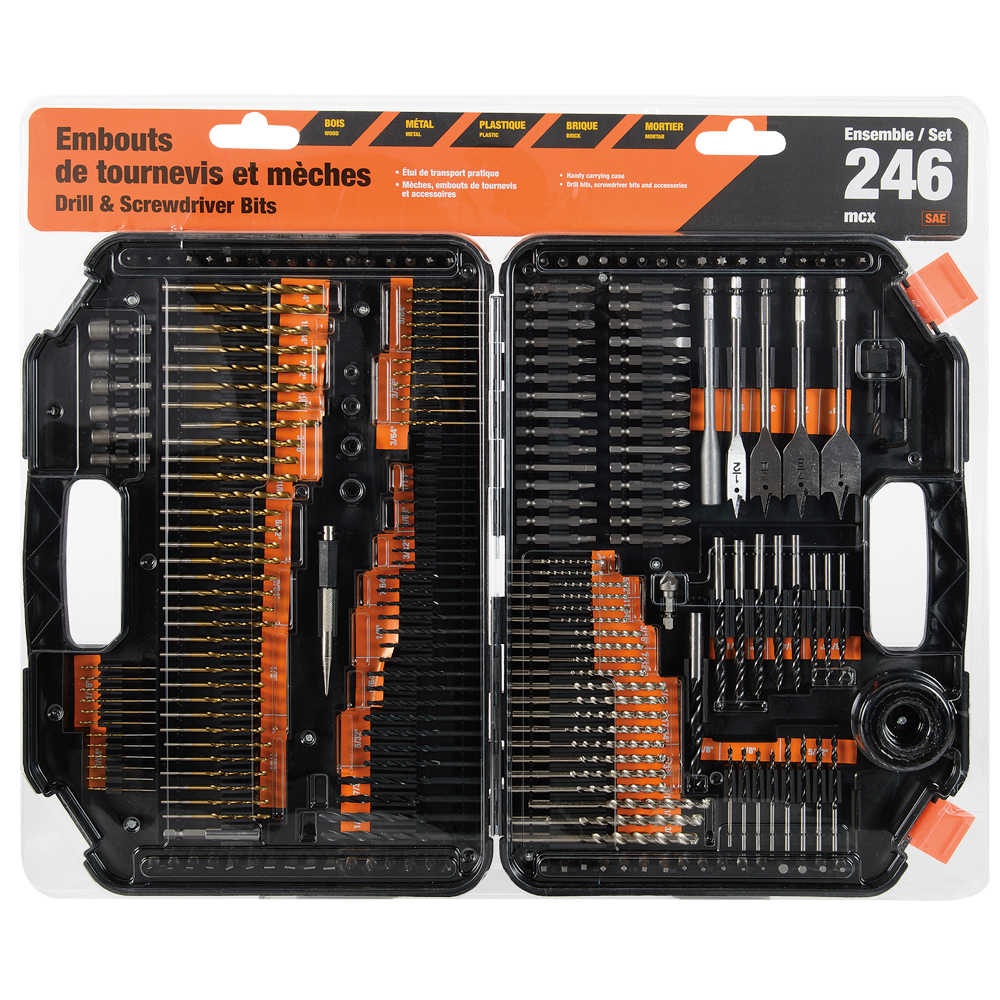 Ensemble de 246 embouts de tournevis et mèches