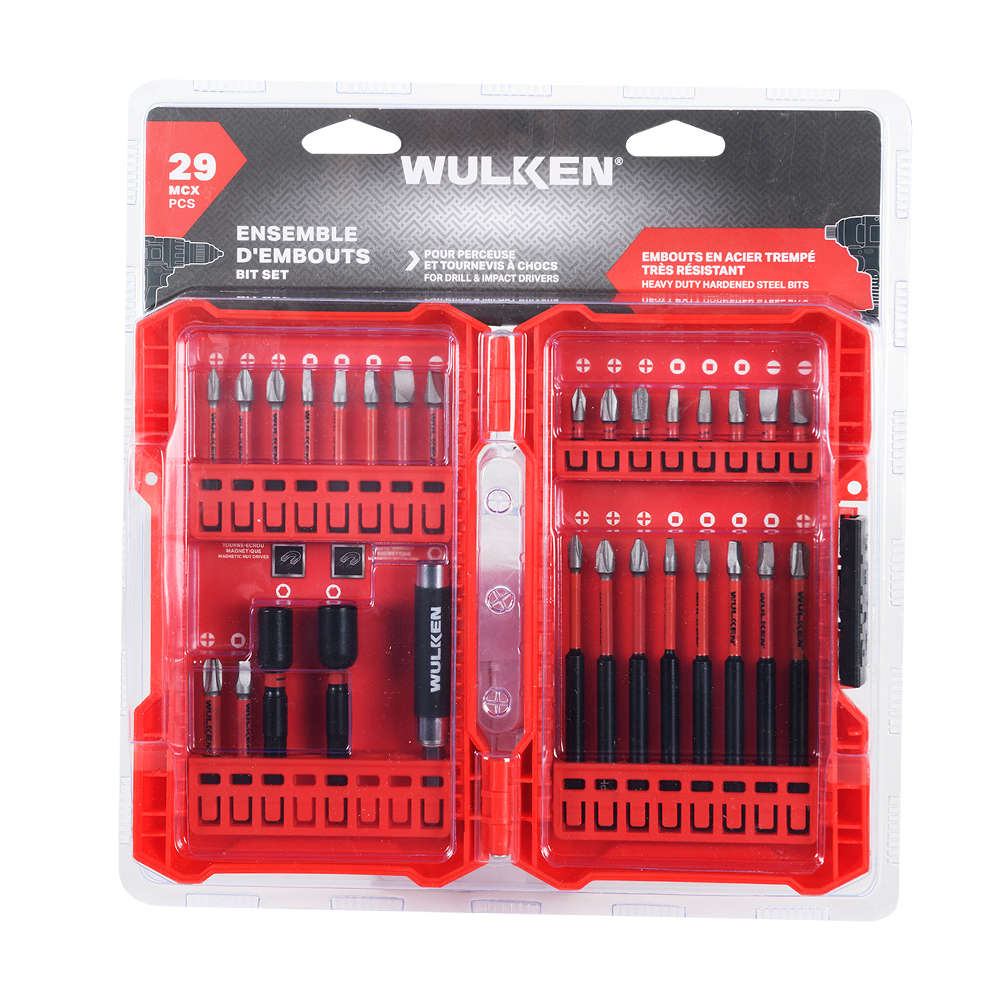Ensemble de 29 embouts pour perceuse et tournevis à chocs WULKEN