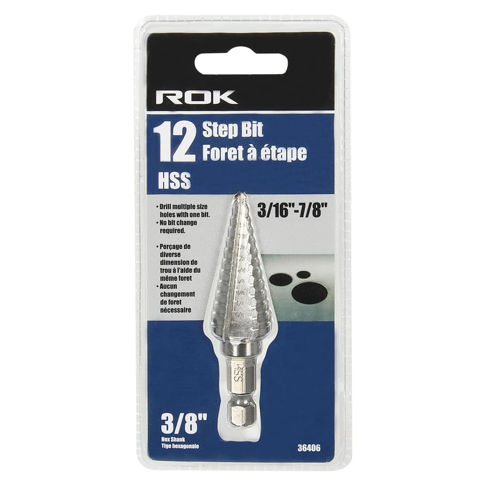 Foret/mèche étagé 3/16 po à 7/8 po