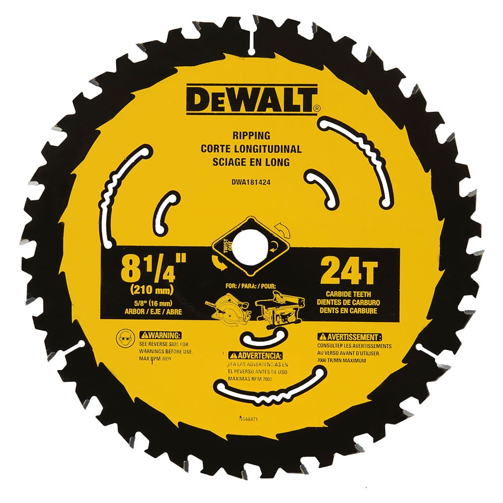 Lame de scie circulaire pour charpente 8&nbsp;1/4&nbsp;po 24&nbsp;dents DEWALT