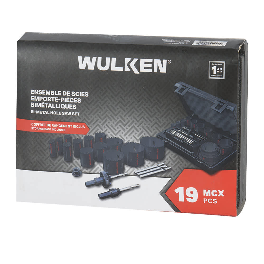 WULKEN 19-Piece Bi-Metal Hole Saw Set