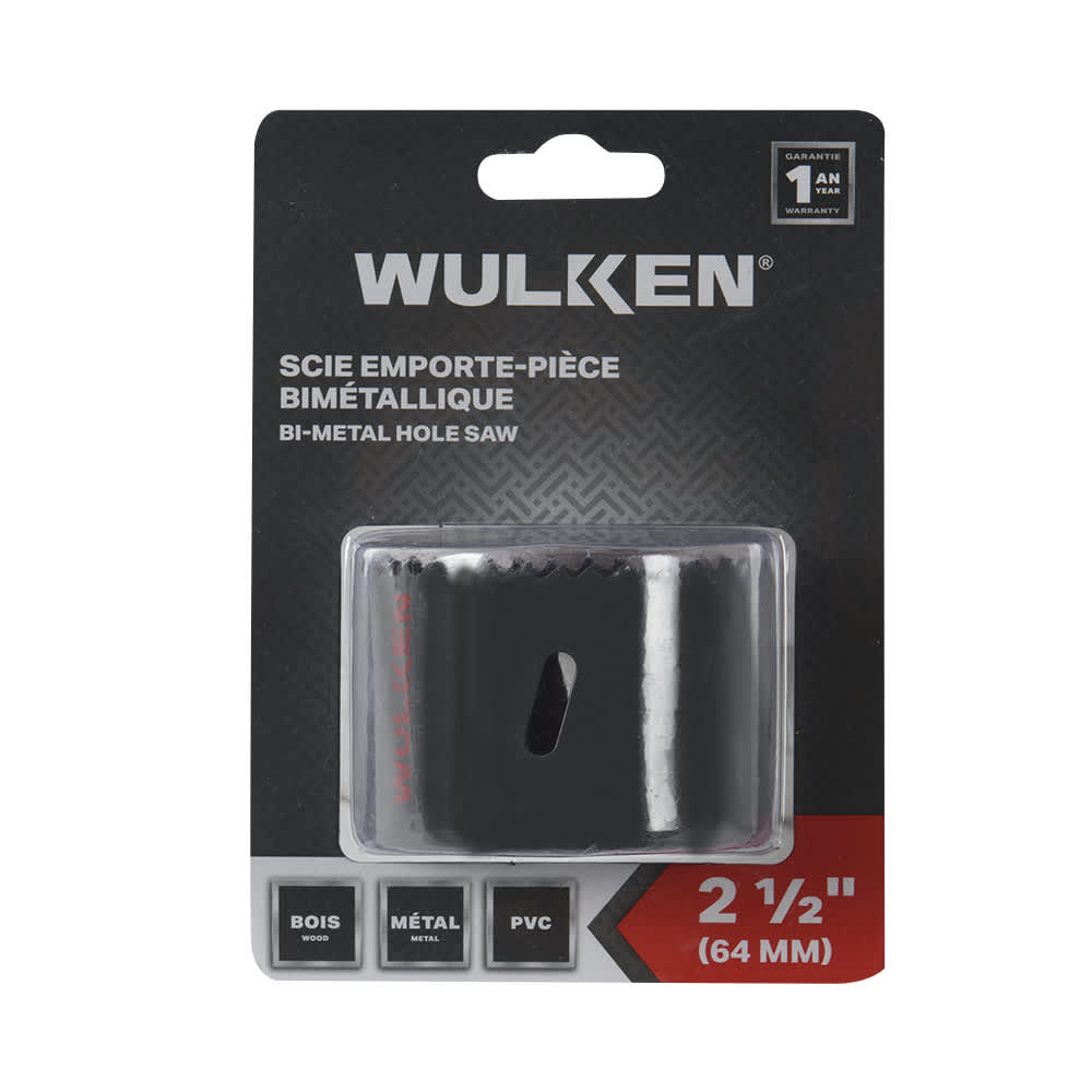 Scie emporte-pièce bimétallique 2&nbsp;1/2&nbsp;po WULKEN