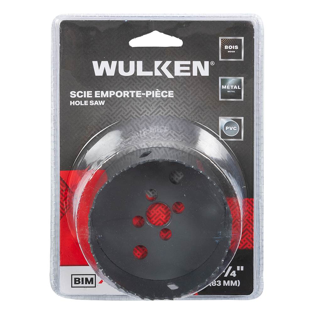 Scie emporte-pièce bimétallique 3&nbsp;1/4&nbsp;po WULKEN