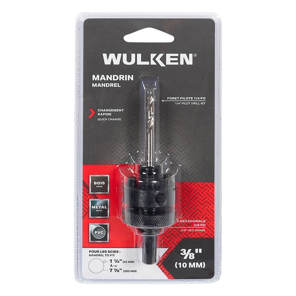 Mandrin pour mèche emporte-pièce 3/8 po WULKEN