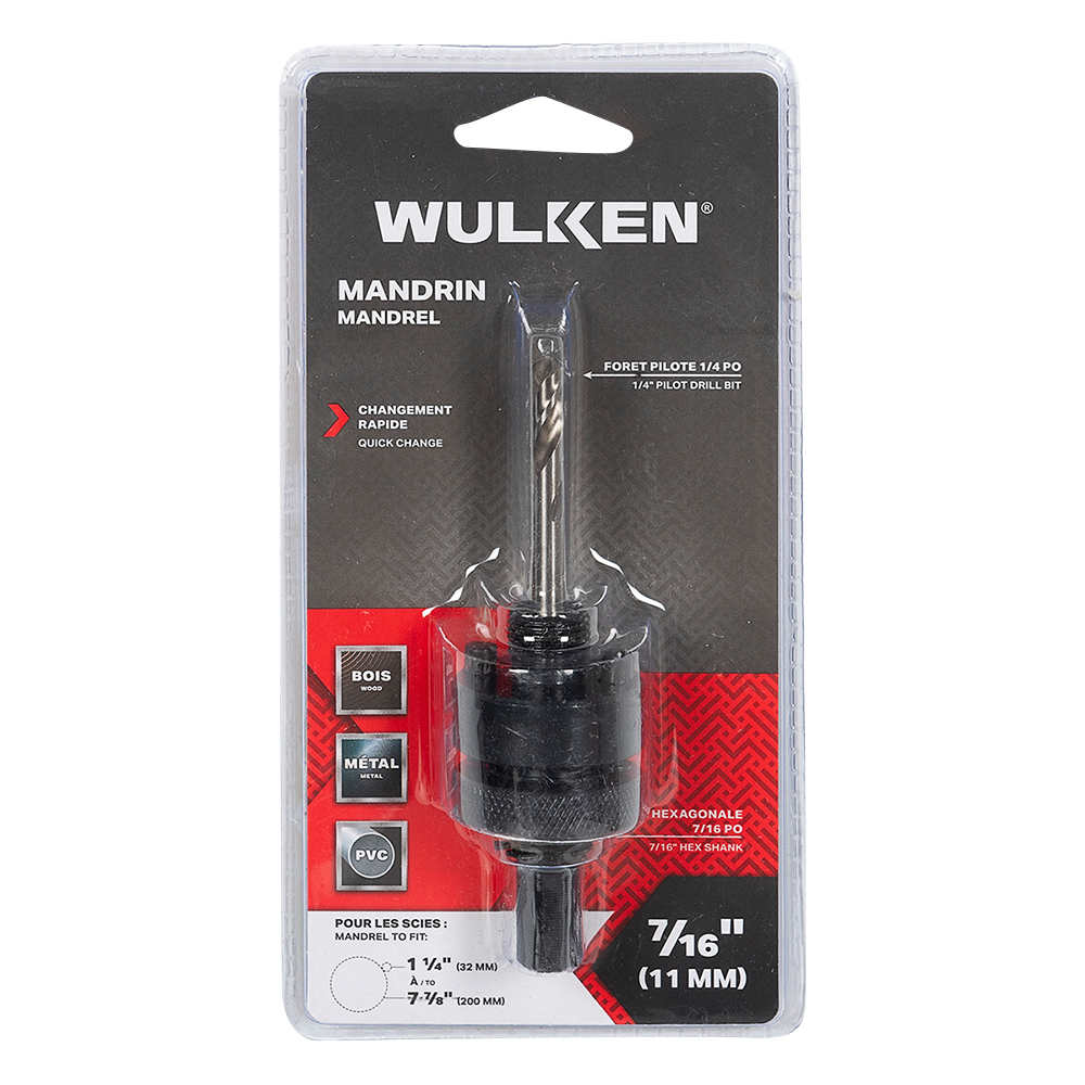 Mandrin pour mèche emporte-pièce 7/16 po WULKEN
