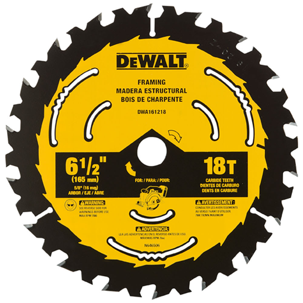 DEWALT Framing Circular Saw Blade 6 1/2 in. 18 Teeth