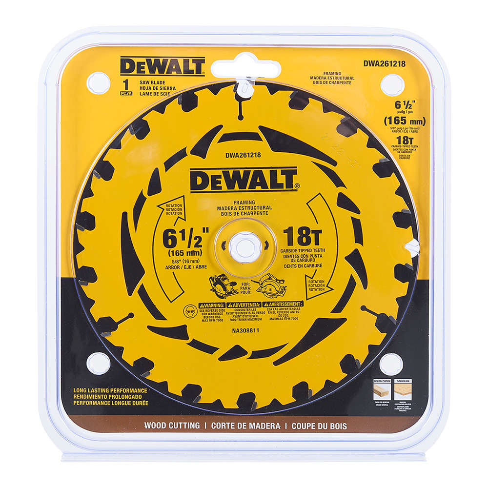 DEWALT Framing Circular Saw Blade 6&nbsp;1/2&nbsp;in. 18&nbsp;Teeth