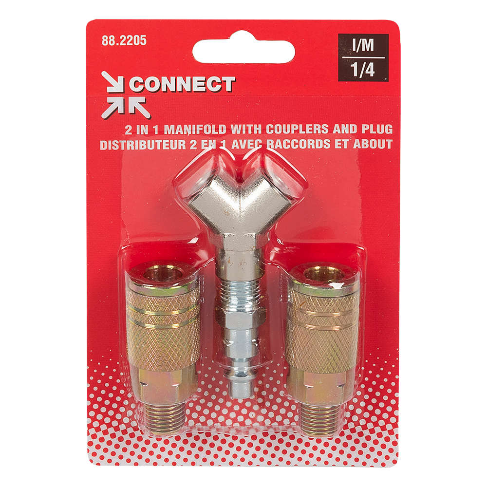 Raccord double en Y pour outils à air comprimé