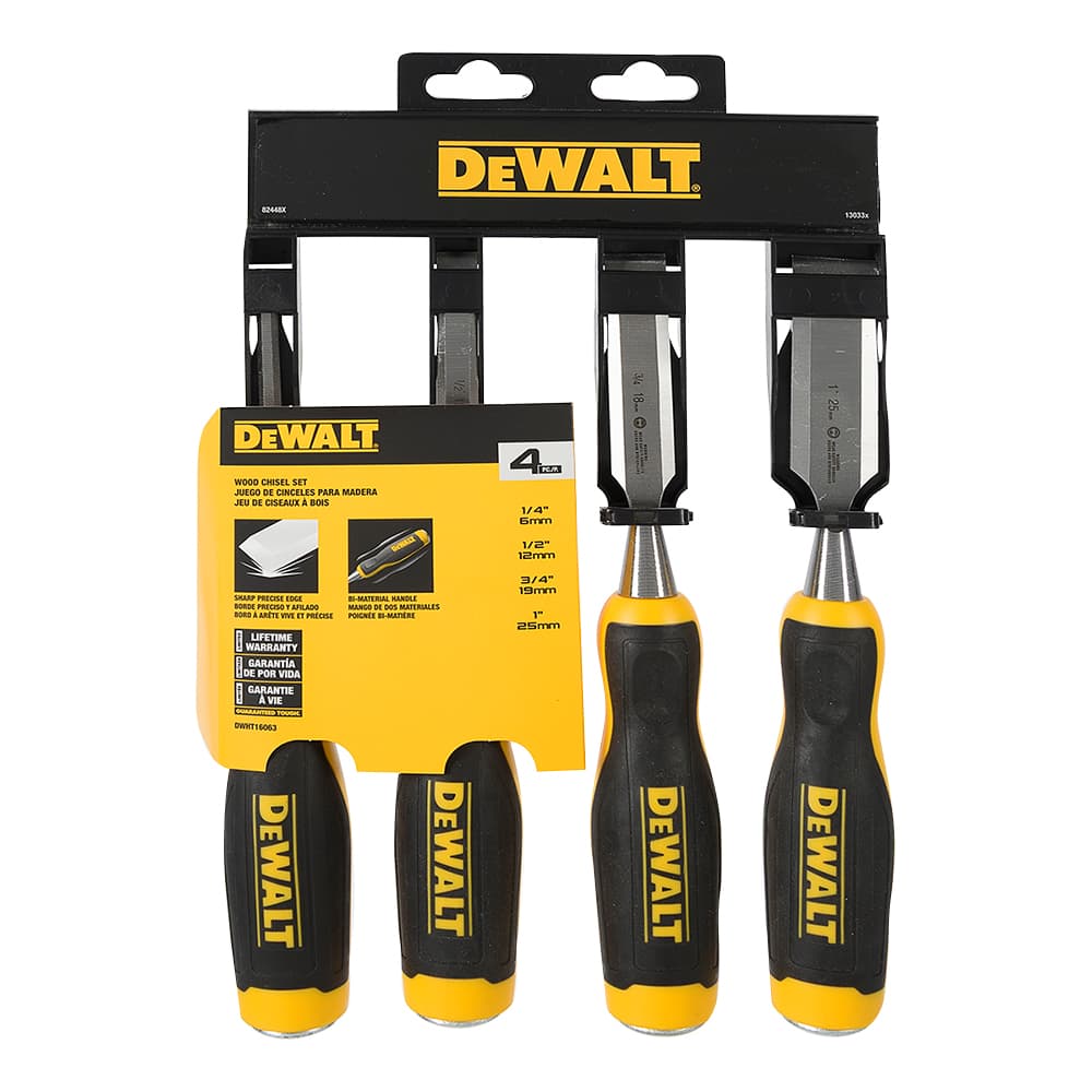 Ensemble de 4 ciseaux à bois ergonomiques DEWALT