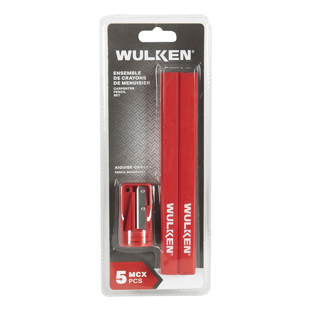 WULKEN 4-Pc. Carpenter Pencil & Sharpener Set