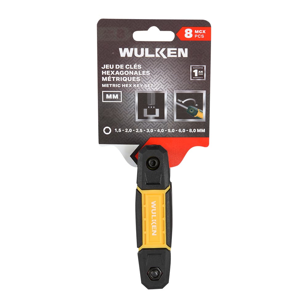 Jeu de 8 clés hexagonales métriques WULKEN