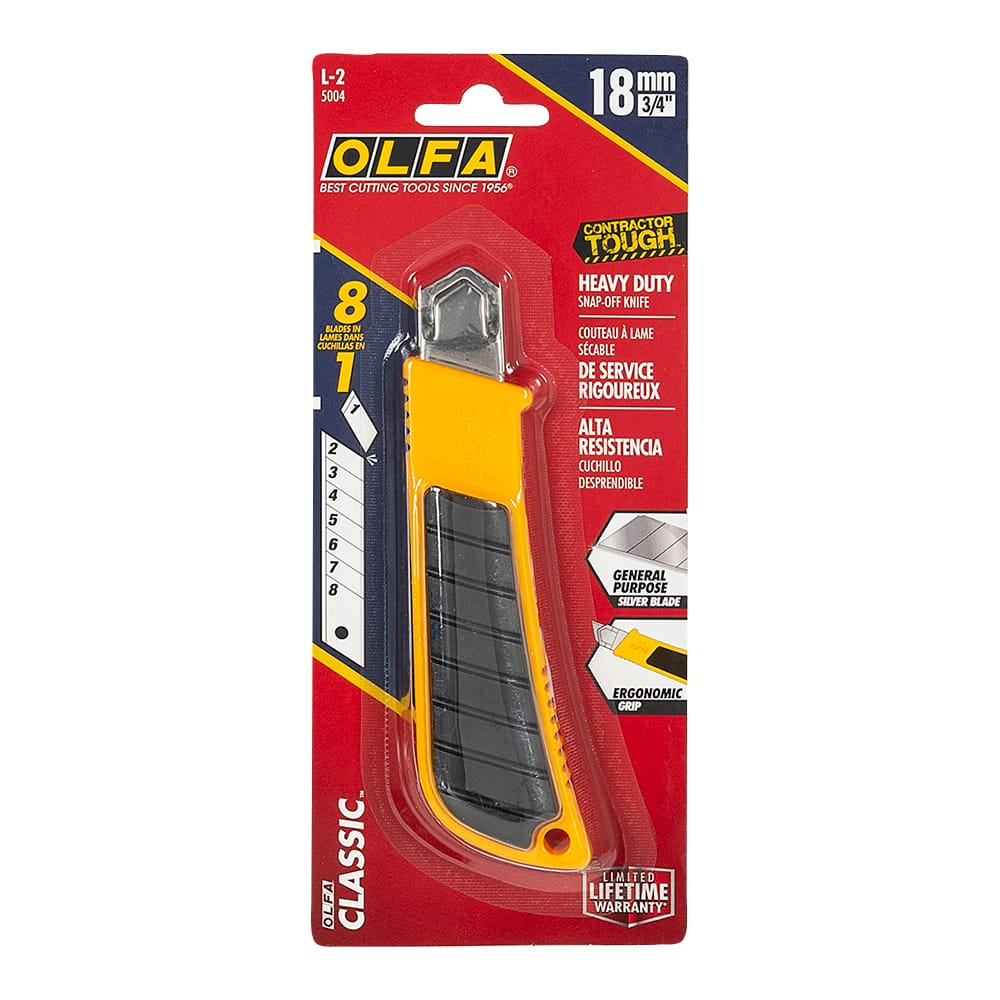 Sturdy Snap-Off Utility Knife (L-2) - 18 mm
