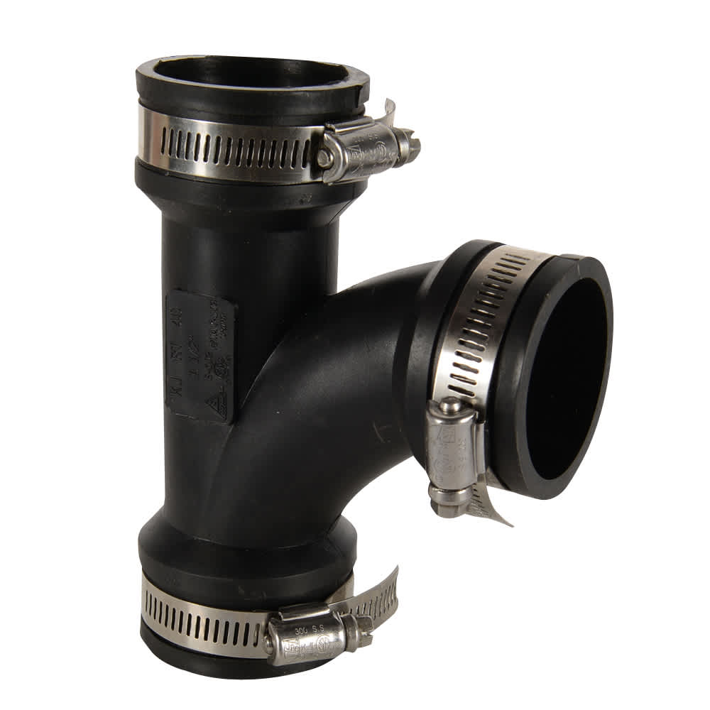 Té-coudé en caoutchouc 1 1/2 po (F x F x F)