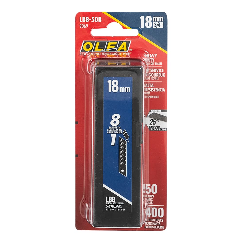 Black Snap-Off Utility Blades LBB-50B - 18 mm Pkg/50
