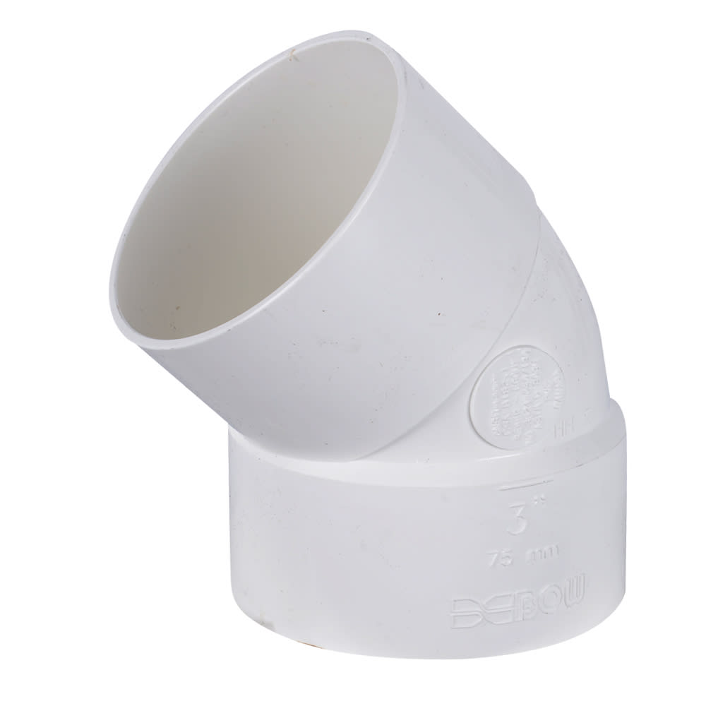 Coude 45° PVC/BNQ 3 po (M x F)