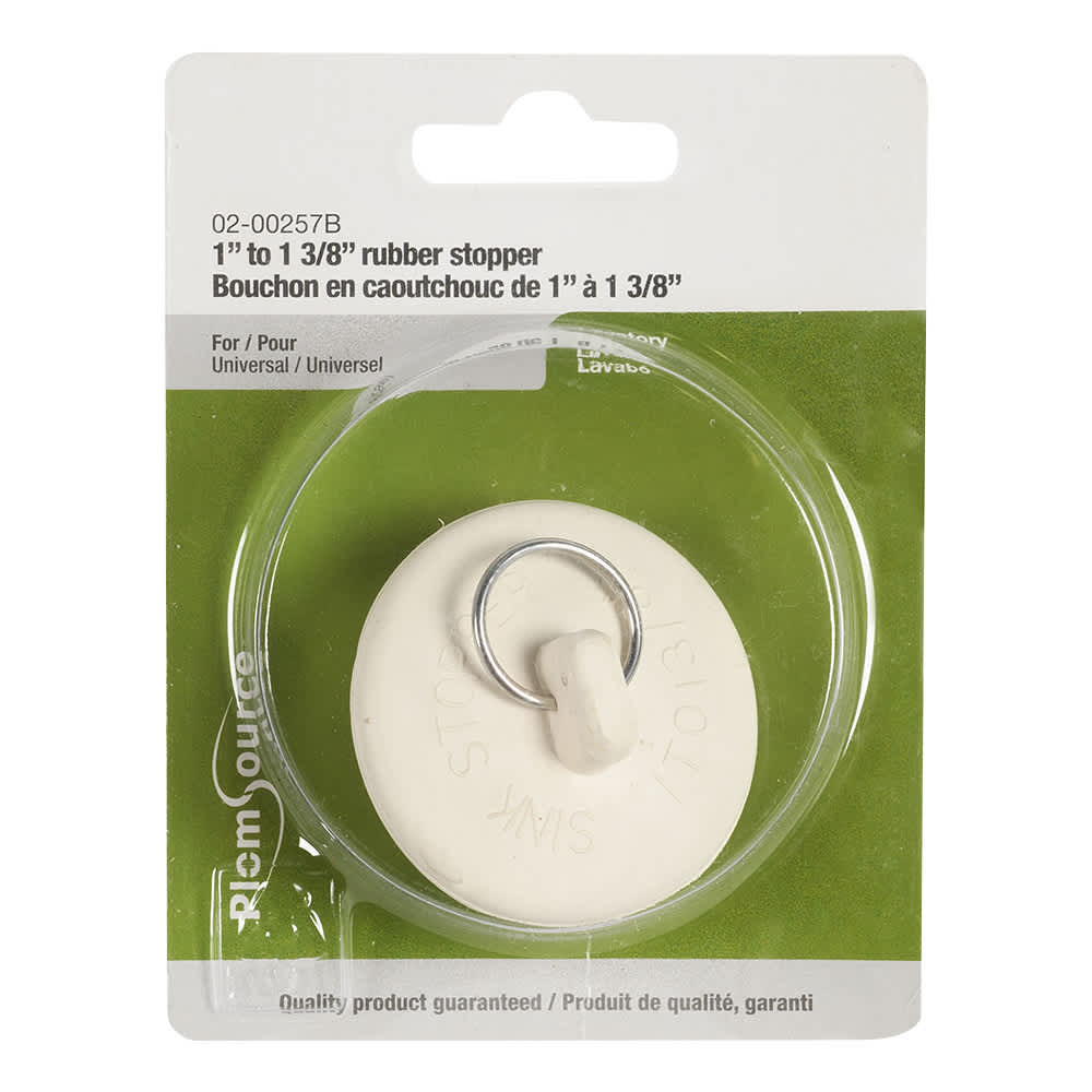 Bouchon de lavabo 1 po à 1 3/8 po