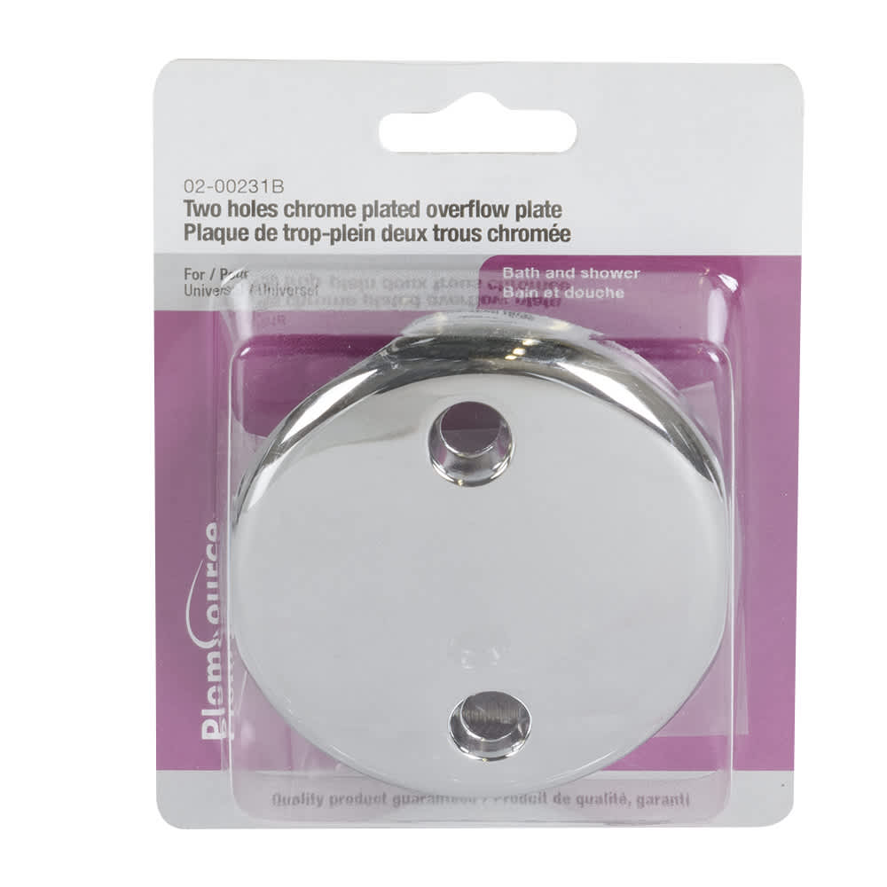 Plaque décorative de trop-plein de bain chrome