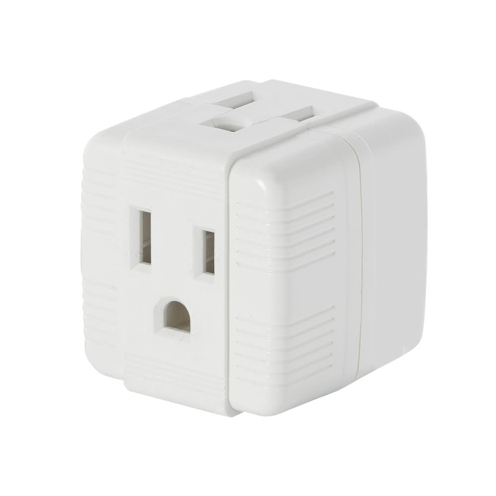 3-Outlet Wall Adapter White