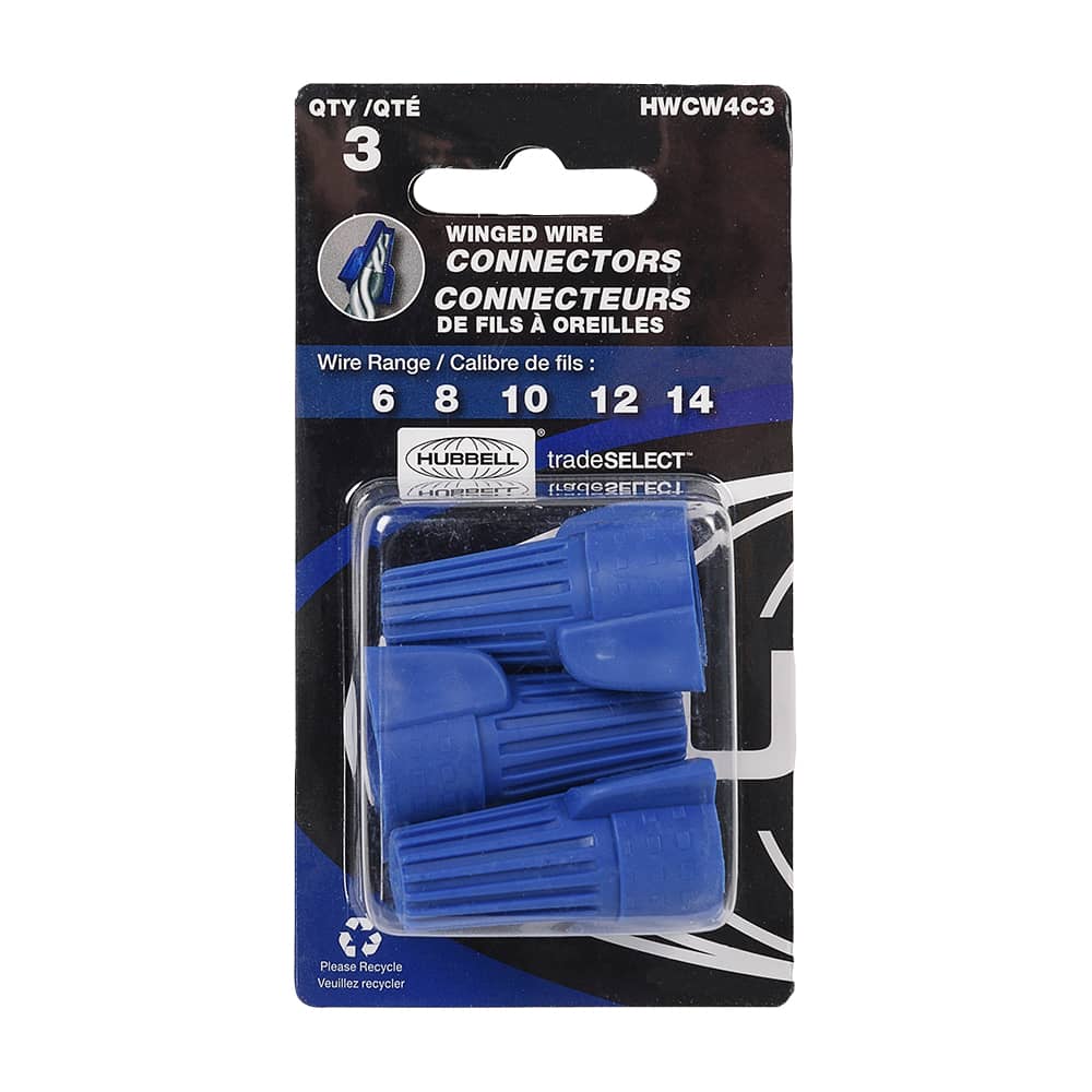 Connecteurs de fils à ailettes bleu Pqt/3