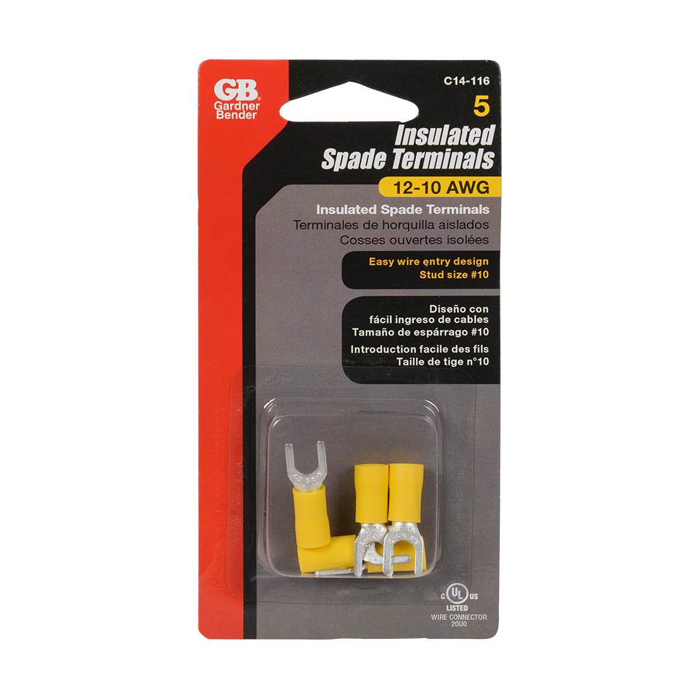 Bornes à fourche jaune Pqt/5