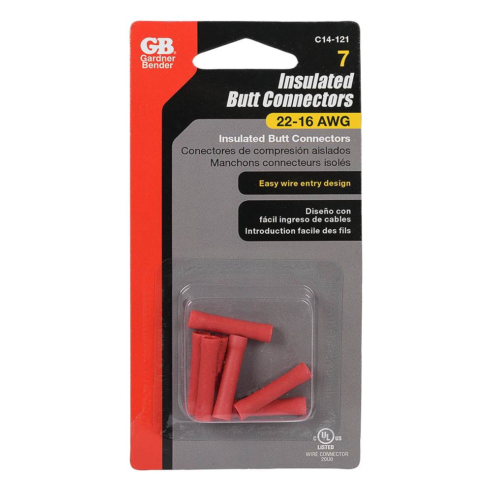 Butt Splice Wire Connectors Pkg/7 Red