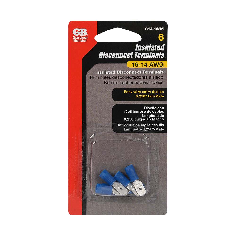 Bornes de sectionnement mâles bleue Pqt/6