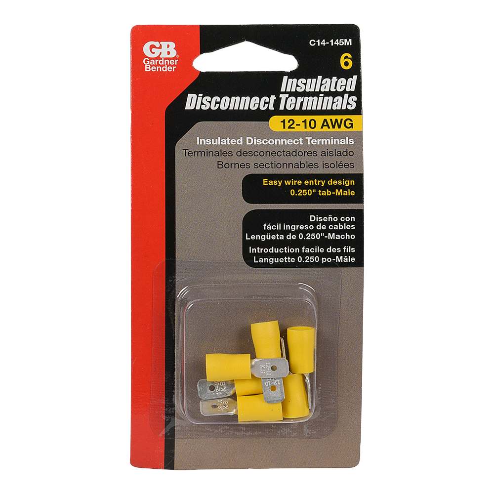 Male Disconnect Terminals Pkg/6 Yellow