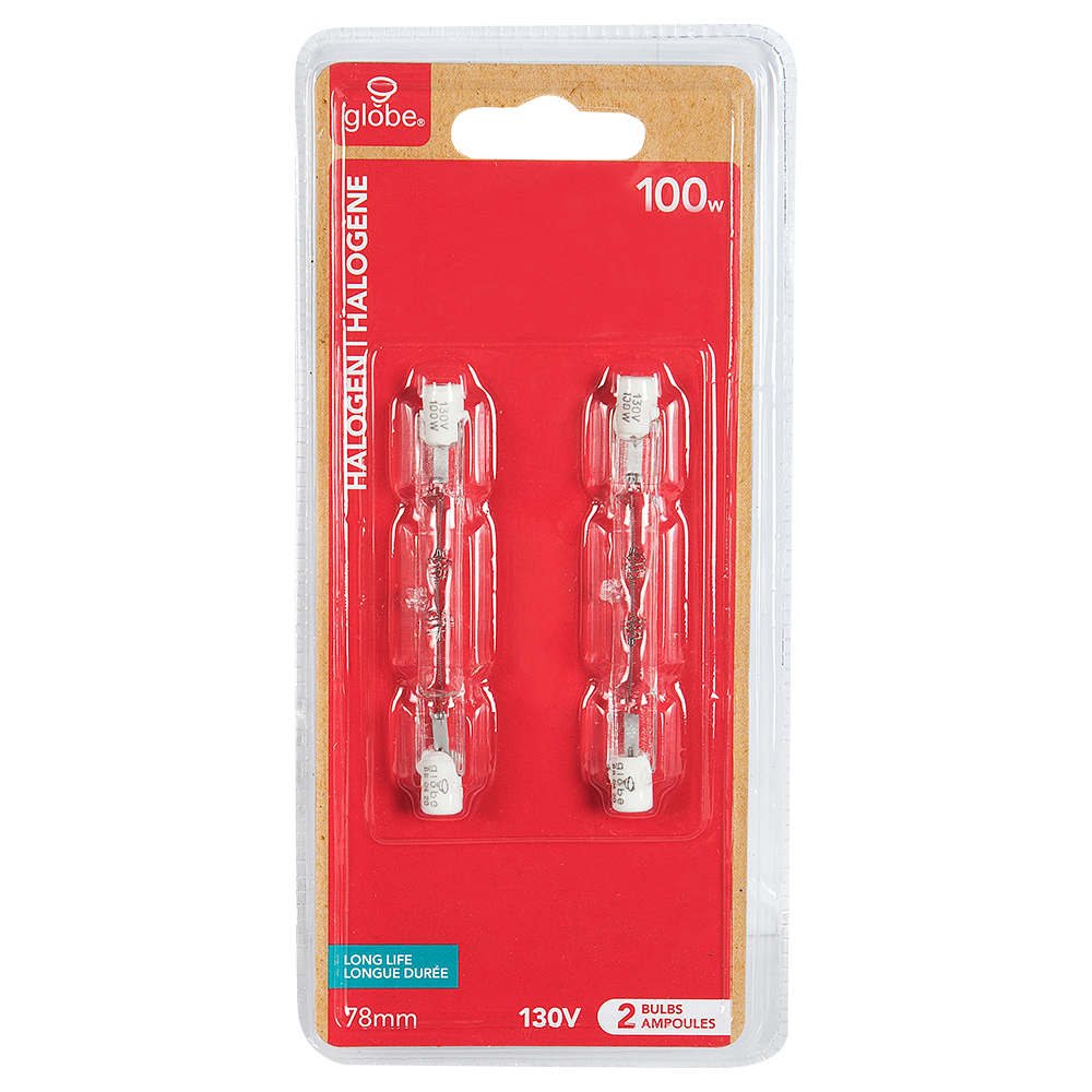 T3 Halogen Light Bulbs (Short) 100 W Pkg/2