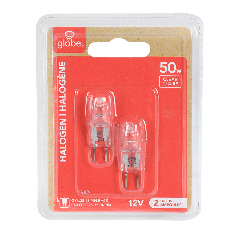 T4 Halogen Light Bulbs , 50 W Pkg/2