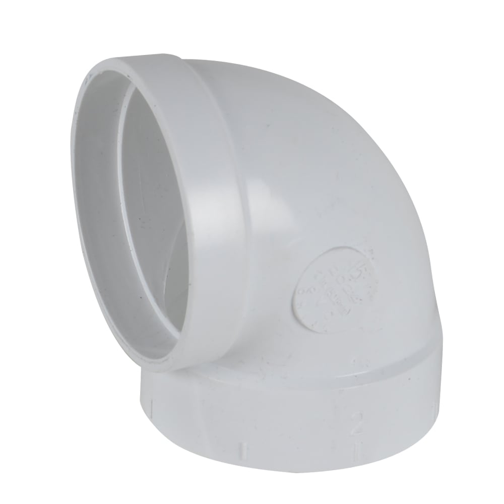 Coude court 90° PVC pour aspirateur central 2 po