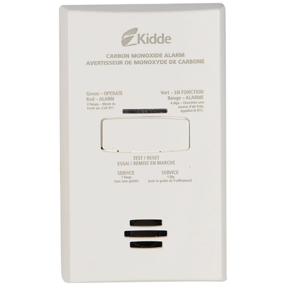 Avertisseur de monoxyde de carbone branché avec piles de secours AA KIDDE