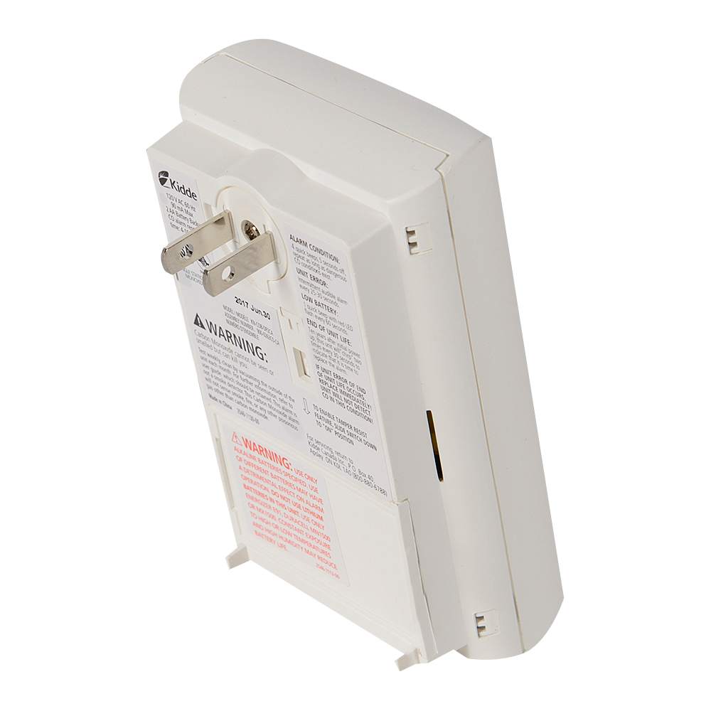 Avertisseur de monoxyde de carbone branché avec piles de secours AA KIDDE