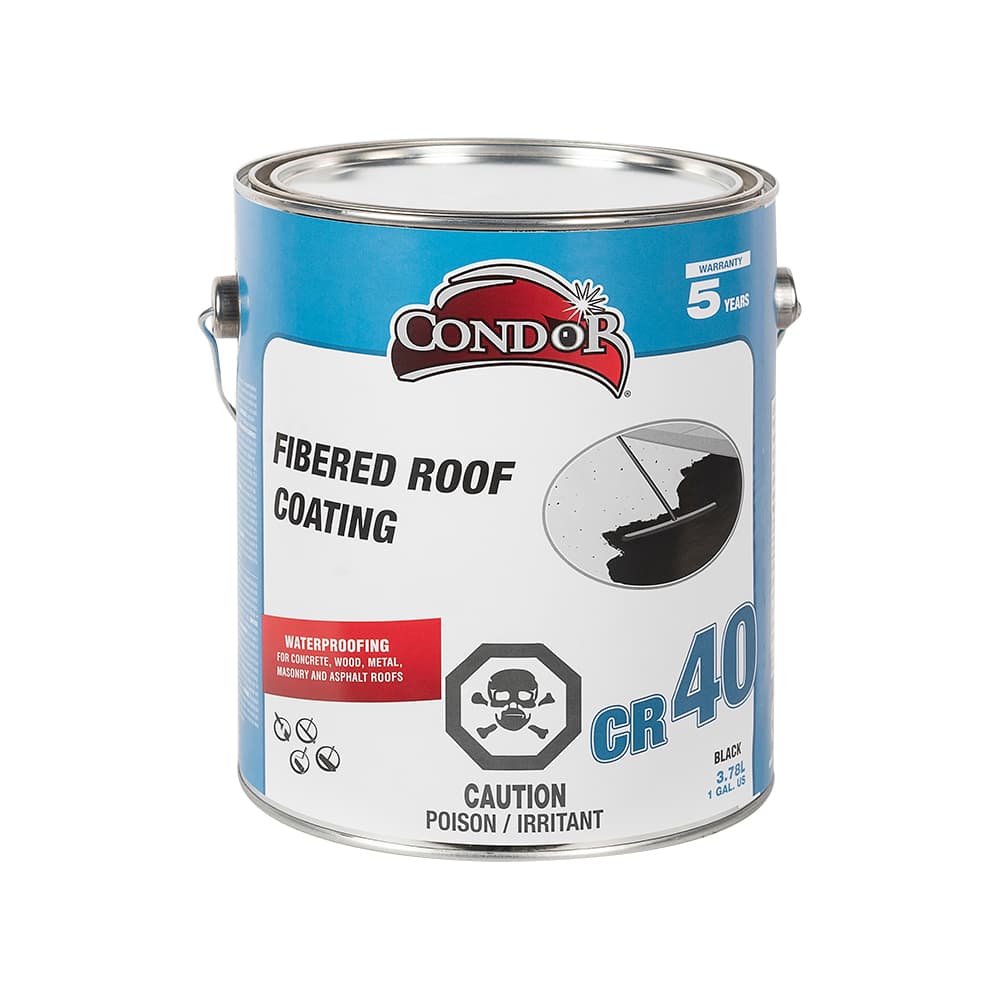 Enduit à toiture fibreux noir 3,78&nbsp;L